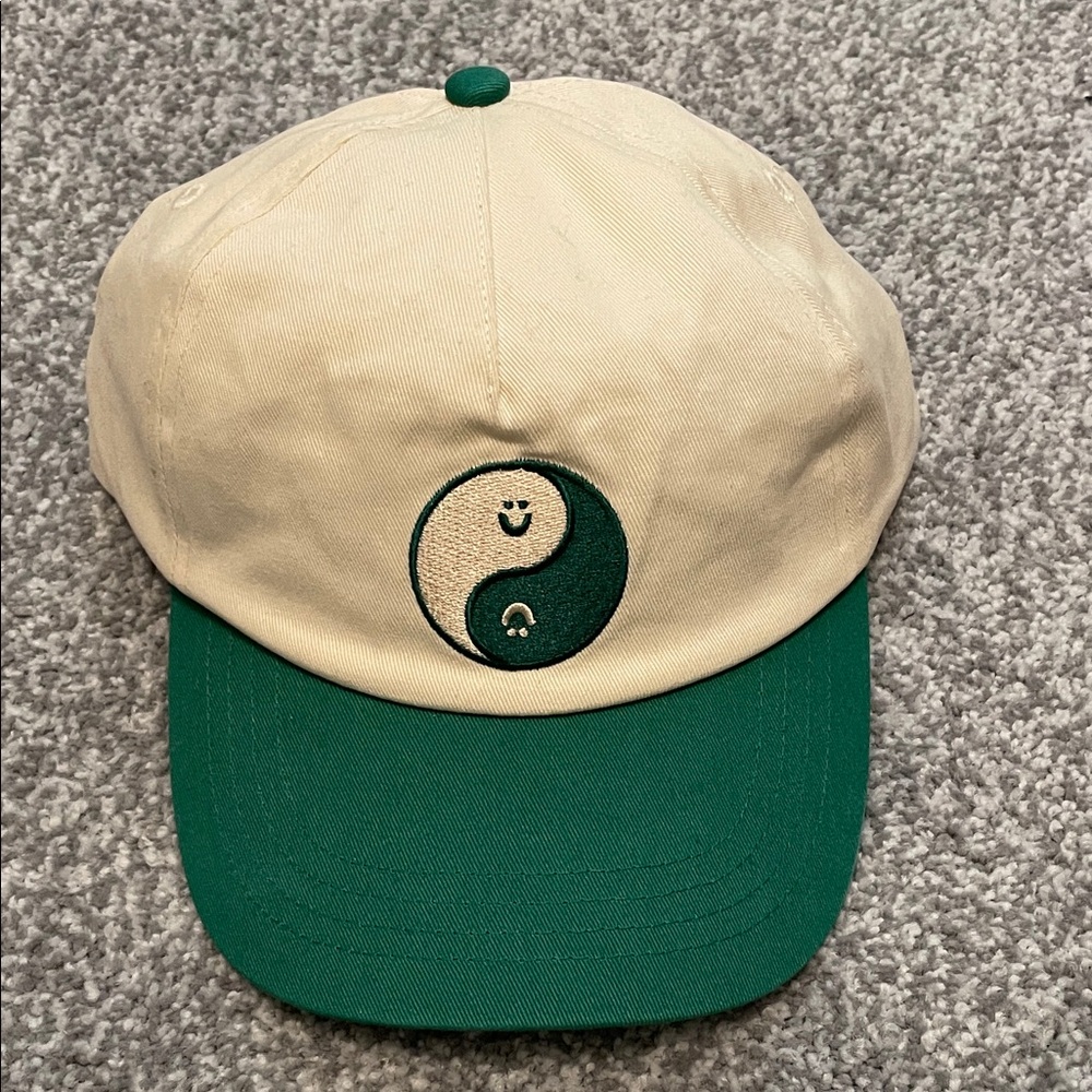 Sanuk Cream and Green Yin Yang Cap